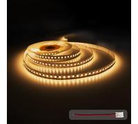 illuburg 12V Tira LED 5m Blanco Cálido 2700K 128LEDs/m 12W/m 7200lm SMD 2835 Regulable Strip Luces LED Autoadhesiva Iluminación Decorativa