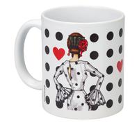 IllustrArte Taza Cerámica 350 ml “María Blanco” - Diseño Bailarina de Flamenco - Taza Blanca Impresa - Apta para Lavavajillas y Microondas - Regalo Original para Amantes del Baile