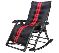 ILmira Mecedora Zero Gravity Patio Silla Plegable Reclinable Silla Reclinable para Acampar con Cojines Césped Oficina Al Aire Libre Playa Soportes Portátiles 200 Kg Negro Auspicious Clouds
