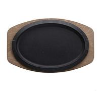Ilsa Plato Ovalado Servir Cm 32 x 22 de Hierro Fundido esmaltada C/Bandeja de Madera