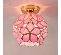 Iluminación colgante nórdica, LáMpara de Techo de flor de cerezo, luz de techo con forma de pétalo Lámpara colgante vidrio soplado a mano E27 de un solo cabezal Restaurante hogar, rosa Dorado (rosa)