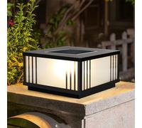 Iluminación de poste exterior con energía solar Luz de poste para exteriores Luces LED modernas para tapa de cubierta de cerca Lámpara de pilar de columna con energía solar Carcasa impermeable