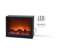 Iluminación Decorativa Chimenea de LED Negro Metal 29 x 10 x 23 cm Efecto Fuego Real