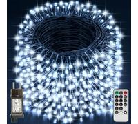 Iluminación navideña de 96 metros, con 800 LEDs, luz blanca fría, 8 modos de funcionamiento, con control remoto