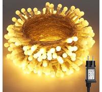 Iluminación navideña en forma de bola, marca Ball Binnen, con 200 LEDs, luz blanca cálida, y una longitud de 20 metros