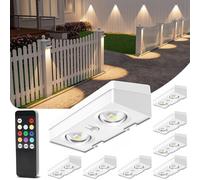 Iluminación solar, pack de 8 unidades, LED, IP65, 50 lúmenes, RGB, con control remoto