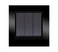 ILUMINASHOP ® Mecanismo pared Empotrable con Marco, 100-250V AC, Mecanismo Eléctrico 85x85mm, Fácil Instalación, Fácil de Limpiar (Interruptor Simple Triple, Negro Cristal)