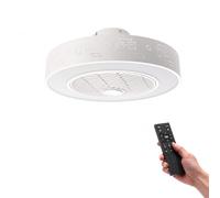 IluminaShop - Ventilador de Techo Led Circle,Luz Rugulable CCT, Control Remoto, Motor DC+Luz 52W, Silencioso, 6 Velocidades, Temporizador, Diseño Moderno,Funcion Verano-Invierno