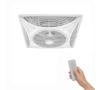 IluminaShop - Ventilador de Techo LED Strong, 6000K,Control Remoto, Motor DC + Luz 68W, Silencioso, 3Velocidades, Rejilla Rotativa, Recirculación de Aire,Ideal Oficinas, locales comerciales