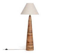 ILUZZIA Lámpara de Pie Madera Zeil Rajesh Beige | CasquilloE27