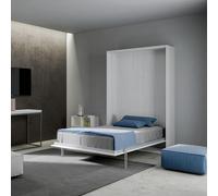 Imago Factory Kento - Cama plegable a la pared, colchón no incluido, cama desmontada, fabricada en Italia (blanco fresno)