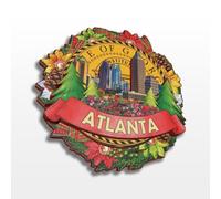 Imán para nevera de Atlanta, Georgia, Estados Unidos, Estados Unidos, 3D, madera, recuerdos, artesanías, imanes para nevera, calcomanías para decoración del hogar, colección de regalo