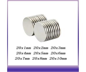Imán redondo magnético potente 20x2mm para frigorífico, oficina, bricolaje 20*2mm 20*3 20X4 20*5 20*6 20X1 30pcs 20x3mm