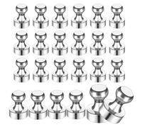 Imanes fuertes de neodimio, extrafuertes, 24 unidades, mini imanes para frigorífico, 12 x 16 mm, pizarra magnética, tablón de anuncios, pequeño para pizarra blanca, oficina, metal plateado
