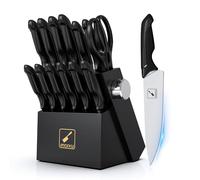 imarku Bloques de cuchillos de 14 Piezas, Juegos de cuchillos de cocina con Japoneses de Acero Inoxidable, Afilador Integrado y Mangos Ergonómicos Antideslizantes