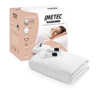 Imetec Adapto - Calientacamas cubre colchòn Maxi Doble 195 x 165 cm, Calentamiento Rápido, Temperatura Constante y Personalizada, 100% Algodón Percal Acolchado, Doble Control, 6 Temperaturas
