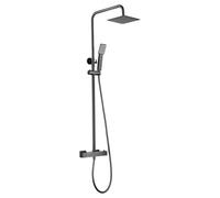Imex Art BTAR025/BGM Barra de ducha termostática de acero inoxidable con acabado negro metalizado