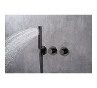 Conjunto de ducha termostático empotrado con rociador a pared o a techo acabado negro mate assen de Imex - Negro / Rociador a pared