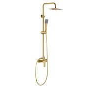 IMEX Barra de ducha monomando BDAR025/OC - Acero inoxidable extensible, oro cepillado