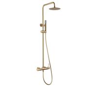 Barra de Ducha Monomando Extensible de Acero Inoxidable con Acabado Oro Cepillado LINE de Imex