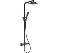 IMEX Columna de ducha para pared Fiyi BDF016/NG – diseño extensible, monomando, acabado negro mate