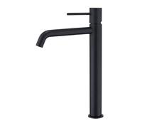 Grifo de lavabo alto con cartucho cerámico de 25 mm fabricado en latón con acabado negro mate Monza de Imex