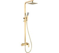 IMEX Barra de ducha monomando extensible Pisa BDP048/OC acero inoxidable oro cepillado