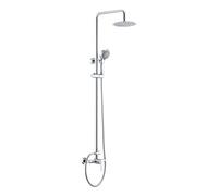 Columna de ducha extensible 95-137 cm de acero inoxidable con rociador redondo Roma de Imex - Plateado / Latón / Imex