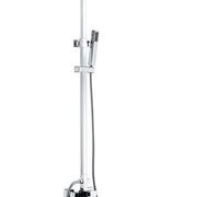 Columna de ducha extensible de 92 a 136 cm de acero inoxidable con rociador extraplano Valencia de Imex - Plateado / Latón / Imex