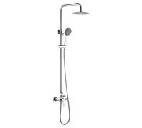 IMEX Columna de ducha monomando Belgica BDZ044 – diseño moderno, cromada, telescópica