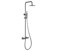 IMEX – Barra de ducha termostática Génova BTG053/BGM – Acero inoxidable, negro metalizado