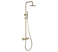 Barra de ducha termostática de acero inoxidable con acabado oro cepillado Genova de Imex - Oro / Latón / Imex