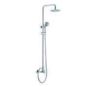 IMEX - Columna barra de ducha Roma Conjunto Monomando Serie Roma Cromado/Plateado - BDR001