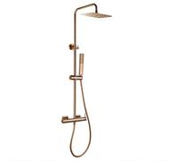 IMEX Columna de Ducha Monomando Firenze Oro Rosa Cepillado Rociador Lluvia