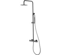 IMEX - Columna de ducha termostatica, Barra de baño con grifo termostático fabricado en acero inoxidable y latón, Griferia Baño (Back Gun Metal)