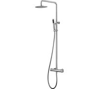 IMEX - Conjunto barra de ducha termostática - Columna de ducha con Rociador redondo y mango de ducha - Grifos de ducha Acero Inoxidable apto para exterior S316 MOSCU - BTK017/AC