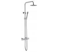IMEX - Conjunto Columna de bañera y ducha - Barra de ducha Elegir entre grifería termostática o grifería monomando - Serie Line Cromado/plateado - Monomando - BDD038