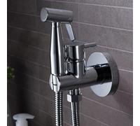 IMEX - Ducha Bidet Agua Fría y Caliente Color Cromado | Grifo Bidet Empotrado para WC | Ducha Higiénica Monomando para Inodoro | Grifería Sustituto de Bidé | Serie Munich