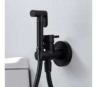 IMEX - Ducha Bidet Agua Fría y Caliente Color Negro Mate | Grifo Bidet Empotrado para WC | Ducha Higiénica Monomando para Inodoro | Grifería Sustituto de Bidé | Serie Munich