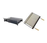 IMEX EL ZORRO 71411 - Parrilla Barbacoa para Obra, 60 x 47 x 10 cm & Imex El Zorro 71613 - Parrilla para barbacoa, Inox, 66 x 41 x 3 cm