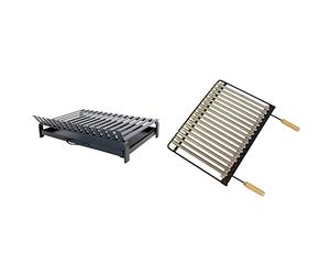 IMEX EL ZORRO 71411 - Parrilla Barbacoa para Obra, 60 x 47 x 10 cm & Imex El Zorro 71613 - Parrilla para barbacoa, Inox, 66 x 41 x 3 cm