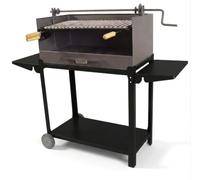 Imex El Zorro 71540 - Barbacoa con elevador, bandeja metálica y parrilla inox, 72 x 40 x 100 cm, color negro