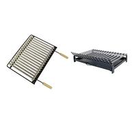 IMEX EL ZORRO 71636 - Parrilla para Barbacoa, INOX, 62 x 41 cm & 71411 - Parrilla Barbacoa para Obra, 60 x 47 x 10 cm