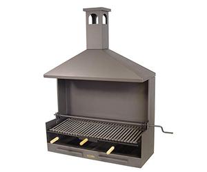 IMEX EL ZORRO - Cajón Barbacoa con Chimenea y Parrilla Inoxidable | 100x40x10 cm | Acero Resistente con Diseño Robusto y Funcional