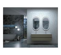 IMEX - Espejo Baño con Luz Espejo de Baño Grande Espejo LED Antivaho Espejo de Pared Eliptico 90x50cm Serie Rio Color Negro Mate Black Negro Mate