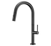 Grifo de cocina monomando de caño alto fabricado en latón en negro mate Samoa de Imex - Negro / Latón / Imex