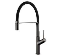 Grifo de cocina monomando de caño flexible con acabado negro mate y black gun metal Sena de Imex - Negro / Latón / Imex