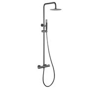 Imex Génova BTG053/BGM barra de ducha termostática acero inoxidable negro metalizado