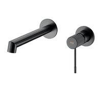 Grifo monomando para lavabo de diseño empotrado en color Black Gun Metal Line de Imex - Sin válvula