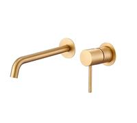 IMEX Grifo monomando lavabo Monza GLM039/OC – Latón oro cepillado, empotrado, sin click-clack